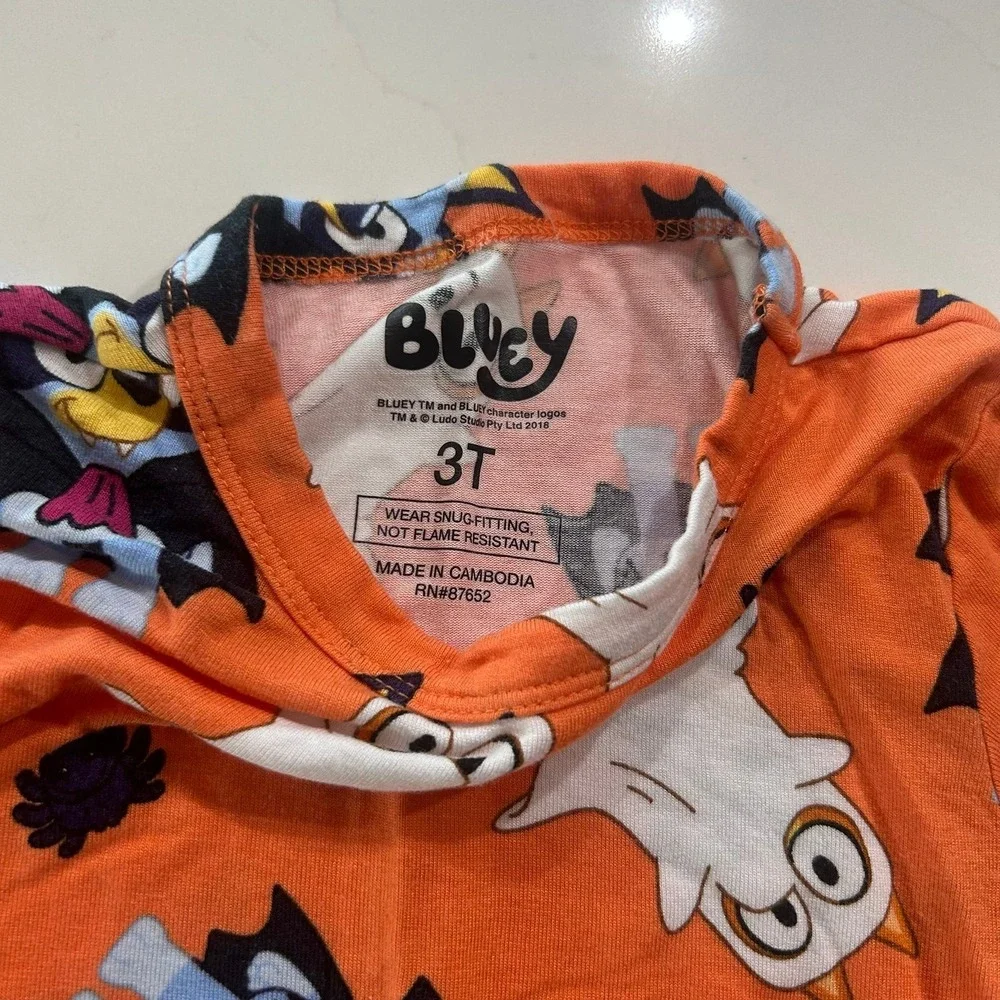 Bluey Halloween Orange Pajama Set - Super Soft! 3T